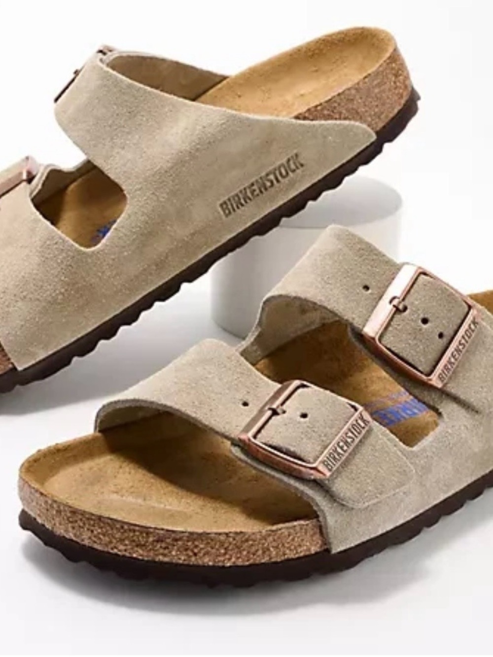 Birkenstock Arizona Suede Sandals - Beige
